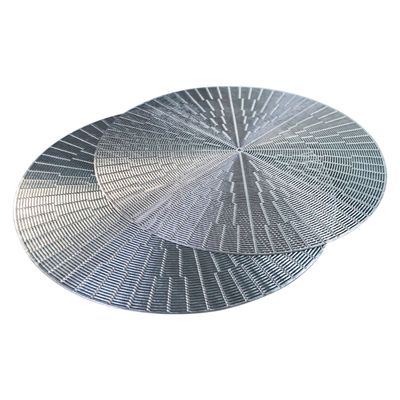 Jogo Americano 2 Peças Mesa Posta Mesa Redondo Linha Luxo Tamanho Grande Modelo Egípcio em PVC Prata