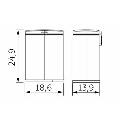 Lixeira Tramontina 3 Litros Tipo D em Aço Inox Scotch Brite