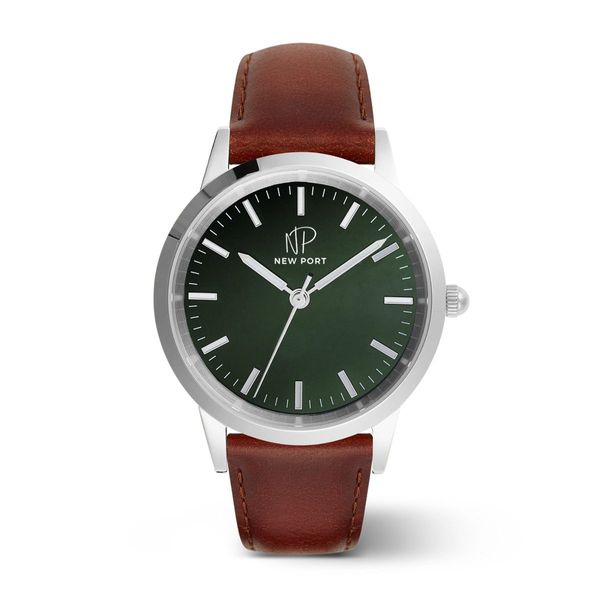 Relógio Masculino Couro Marrom Analógico Casual Elegante