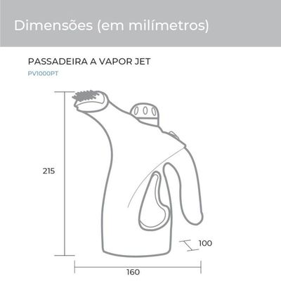 Passadeira De Roupas Jet Portátil Preta Suggar PV1000PT Bivolt