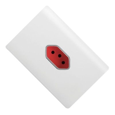 Tomada 2p+t Vertical De 20 Ampères Vermelha Da Linha Novara - 1200-46 - Dicompel