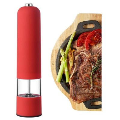 Moedor Eletrico Sal Grosso Pimenta Temperos Com Iluminacao Vermelho Gourmet Master Luxo Chef Vintage