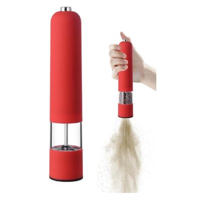 Moedor Eletrico Sal Grosso Pimenta Temperos Com Iluminacao Vermelho Gourmet Master Luxo Chef Vintage