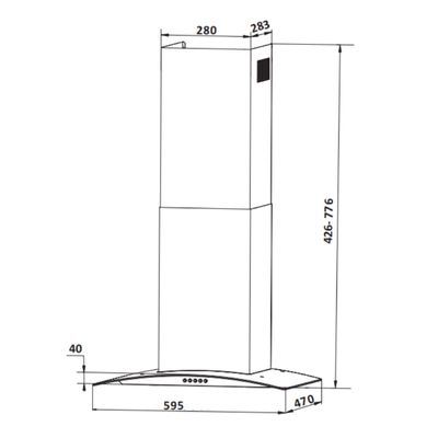 COIFA FRANKE CLASSIC DE PAREDE EM AÇO INOXIDÁVEL PRETO 60CM 127V 18801