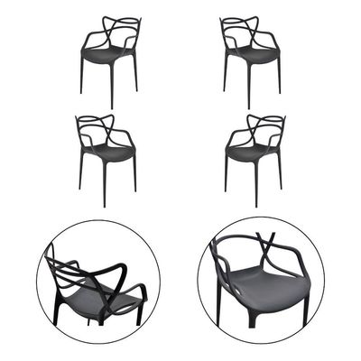 Kit 4 Cadeiras Allegra P/ Eventos Reuniões Leve E Prática preto