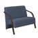 Poltrona 2 Lugar Vênus Suede Braço Madeira Azul Bic.