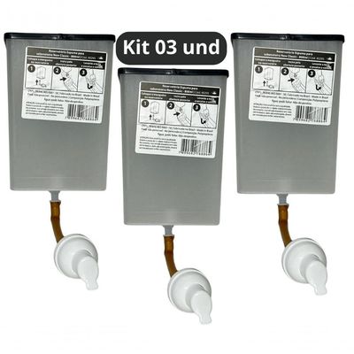 Kit 03 Und Reservatório Saboneteira 800ml Espuma Valvula Nobre