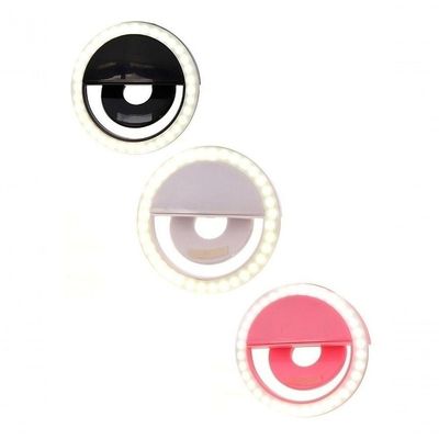 Luz Selfie Ring Light Clipe Anel Led Flash Celular Universal Rosa