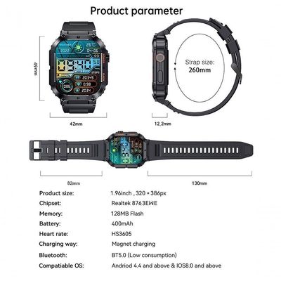 Smartwatch Masculino Smartch 85621 à Prova D'água Laranja