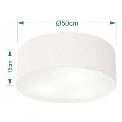 Plafon Cilíndrico Vivare Md-3014 Cúpula Em Tecido 50x15cm - Bivolt Branco 127/220v