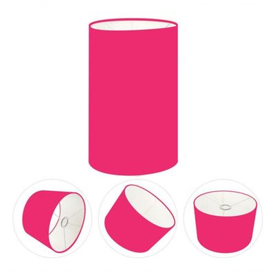 Cúpula Abajur E Luminária Cilíndrica Vivare Cp-7002 ø13x30cm - Bocal Nacional Rosa-pink