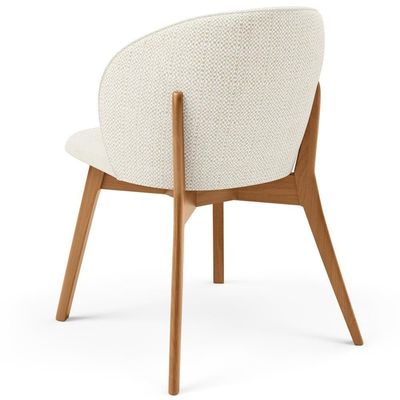 Kit 02 Cadeiras De Jantar E Estar Living Estofada Mia L02 Linho Champagne - Lyam Decor