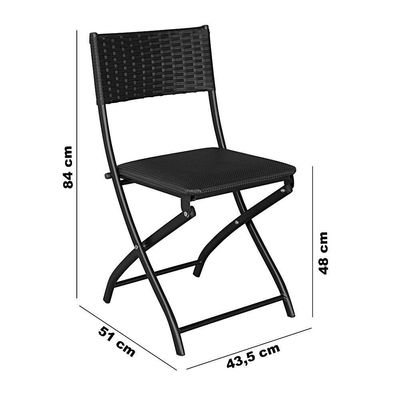 Jogo Mesa Preto Dobravel Com 4 Cadeiras Dobravel Castanho