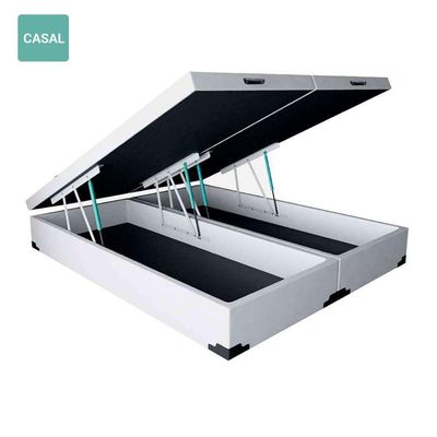 Cama Box Baú Casal Bipartida Branco Sintético 138x188