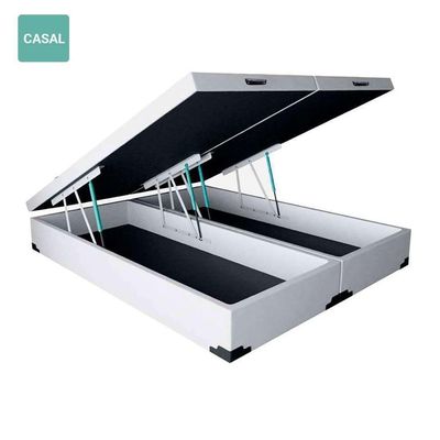 Cama Box Baú Casal Bipartida Branco Sintético 138x188