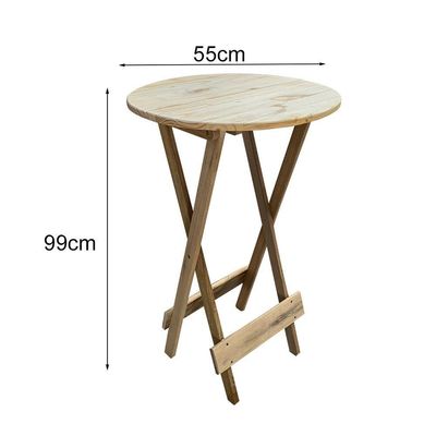 Mesa Bistrô De Madeira Dobrável Para Bar - Sem Pintura / Crua
