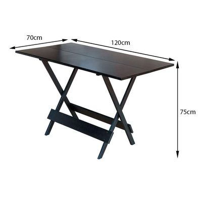 Mesa Dobrável De Madeira Maciça 1,20X70 - Marrom - Marrom