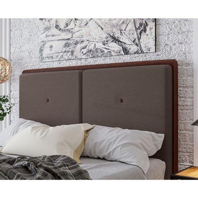 Cabeceira Estofada King 195 Cm Coral Corino Marrom