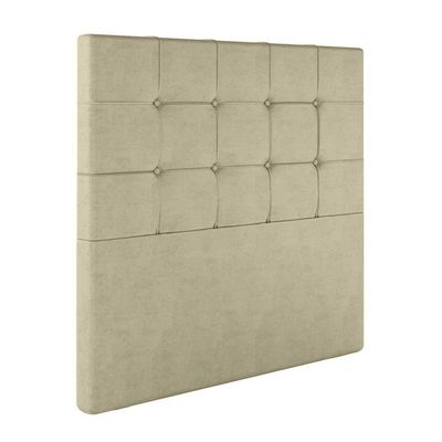Cabeceira Estofada Casal 140 Cm Safira Veludo Bege