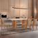 Mesa Noronha 180cm Tampo Com Vidro Laqueado Com 6 Cadeiras Linho Palha Imbuia Natural Off White