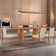 Mesa Noronha 180cm Tampo Laminado Barril Com 6 Cadeiras Livi Linho Off Imbuia Natural