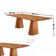 Mesa Noronha 180cm Tampo Laminado Barril Com 6 Cadeiras Livi Linho Off Imbuia Natural
