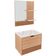 Kit Gabinete E Espelheira De Banheiro 60 Cm Sâmia Amêndoa/mármore Branco