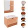 Kit Gabinete E Espelheira De Banheiro 60 Cm Sâmia Amêndoa/mármore Branco