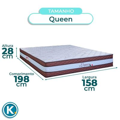 Kit Cabeceira + Cama Box Bau + Colchão Queen Molas Ensacadas Legaccy Paropas
