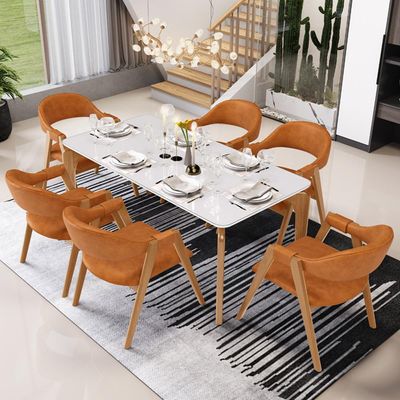 Kit 02 Cadeiras de Jantar e Estar Living Estofada Nadja L02 Couríssimo Canela - Lyam Decor