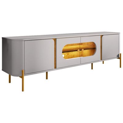 Rack Para Sala de Estar TV 75 Pol Orgânico Suy B02 Off White Naturalle - Lyam Decor