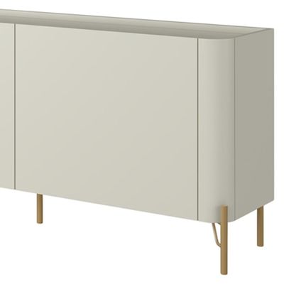 Rack Para Sala de Estar TV 85 Pol 4 Portas Pés Industrial Dourado Alef I03 Luna - Lyam Decor