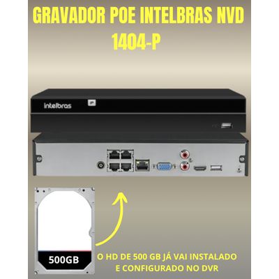 Kit 2 Câmeras IP Vipc 1230B Intelbras NVD 1404P HD 500GB