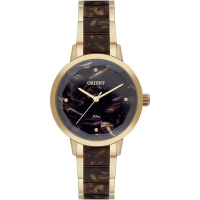 Relógio Orient Feminino Ref: Ftss0141 N1kn Marmorizado Dourado