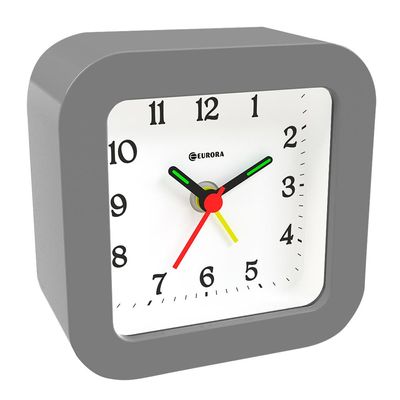 Despertador Quartz Eurora Ref: 2697-024 Cinza Retangular