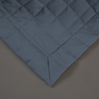 Kit Cobre Leito Colcha Bellini Queen Dupla Face Percal 300 Fios Textura Matelassê 3 Peças - Azul