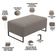 Puff Decorativo Sala De Estar Cléo 90cm Base De Ferro Preto W01 Bouclê Bege - Lyam Decor