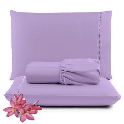Kit Jogo de Cama Lençol Queen Pratik 3 Peças com 4 Un. Cores 1 - 100% Poliéster
