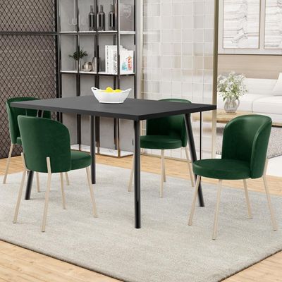 Kit 3 Cadeiras Sala de Jantar Estofada Gavi Arena L02 Couríssimo Verde Musgo - Lyam Decor