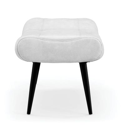 Puff Decorativo Sala de Estar Pés Palito Letty PU Branco G19 - Gran Belo