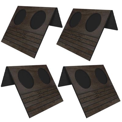 Kit 04 Esteiras Bandeja Com Suporte Para Copos Para Sofá MDF Tabaco - Gran Belo