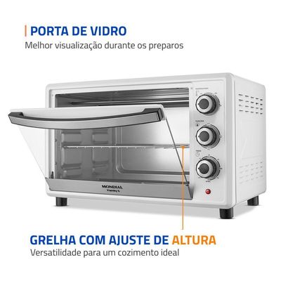 Forno Elétrico 42L Family II Mondial Preto/Inox 1600W FRN-42-W 110V