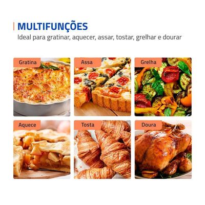 Forno Elétrico 42L Family II Mondial Preto/Inox 1600W FRN-42-W 110V