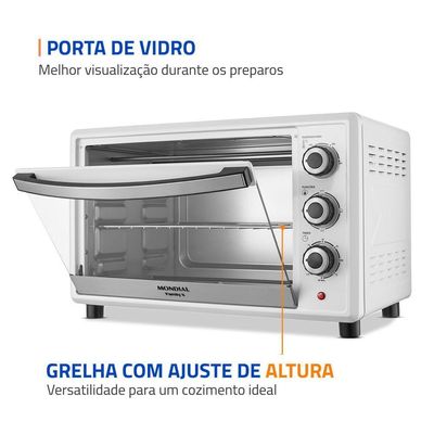 Forno Elétrico 42L Family II Mondial Preto/inox 1600W FRN-42-W 220V