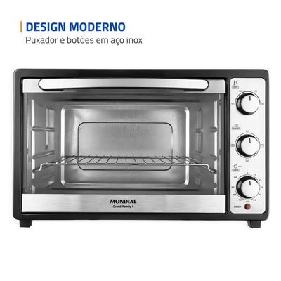 Forno Elétrico 52L Grand Family II Mondial Preto/inox 1800W FRN-52-B 220V