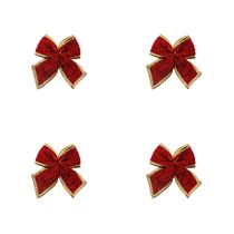 Laço de Natal Le Brilho Vermelho 10cm com 4 Unidades