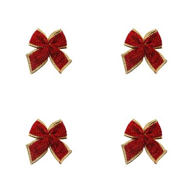 Laço de Natal Le Brilho Vermelho 10cm com 4 Unidades
