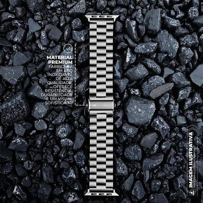 Pulseira para Apple Watch 42 / 44 / 45 / 46 / 49 MM - Metal Armor - Prata - Gshield