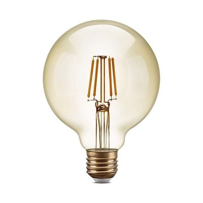 Lâmpada De Filamento Led G95 4W 2.200K Âmbar Bivolt