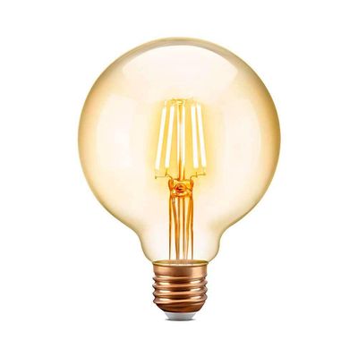 Lâmpada De Filamento Led G95 4W 2.200K Âmbar Bivolt